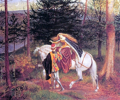 La Belle Dame Sans Merci ("the beautiful woman without mercy"), a painting by Walter Crane (1845-1915)